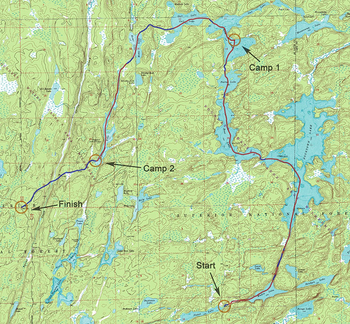 Route map of entire trip