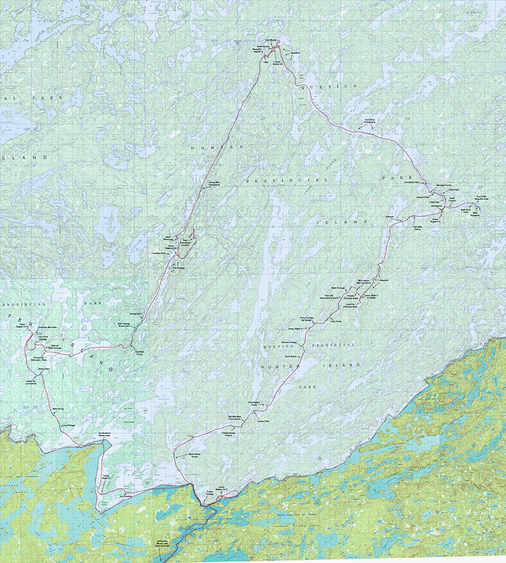 Route map of entire trip