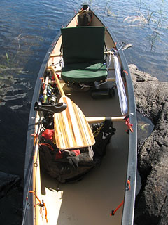 Canoe ready for fishing