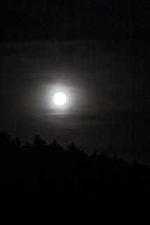 Full moon rises